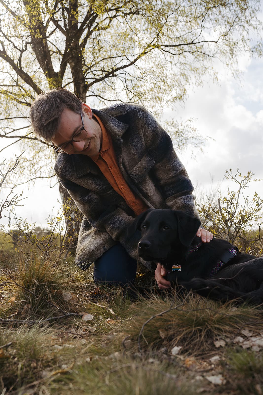 Stanley met zijn hond op de hei in Hilversum
